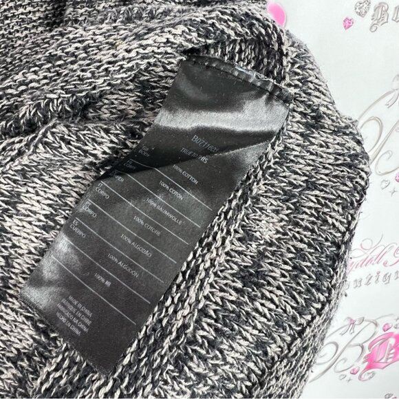 Volcom sweater knit crochet heathered grey black Charcoal Women's Sweater - Picture 6 of 8